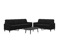 vidaXL Ensemble de canapés 2 pcs avec coussins et traversins – velours noir