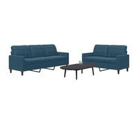 Ensemble de Canapés et Coussins et Traversins Mobilier 3 pcs Velours vidaXL