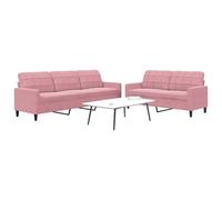 Ensemble de Canapés et Coussins et Traversins Mobilier 3 pcs Velours vidaXL