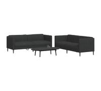 vidaXL Ensemble de canapés Meuble salle de séjour intérieur 2 pièces Noir Tissu