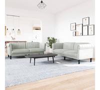 vidaXL Ensemble de canapés 2 pcs gris clair velours