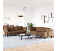 vidaXL Ensemble de canapés 2 pcs marron velours