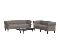 Ensemble de Canapés Meuble Salon Salle de Séjour 2 pcs Taupe Tissu vidaXL