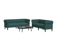 vidaXL Ensemble de canapés 2 pcs vert foncé tissu, canapé, siège de canapé, canapé relax, canapé confort, fauteuil de 3209204