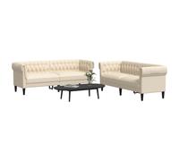 vidaXL Ensemble de canapés 2 pcs crème tissu
