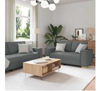 vidaXL Canapé 3 pièces avec Coussins en Tissu Gris foncé