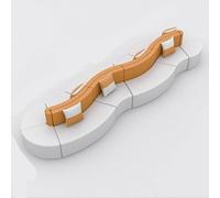 Ensemble de canapés modulables et flexibles au design abstrait, idéal for aménager des espaces lounge et d'attente créatifs dans les bureaux, les studios ou les espaces résidentiels innovants.(E)