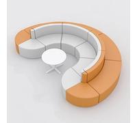 Ensemble de canapés modulables et flexibles au design abstrait, idéal for aménager des espaces lounge et d'attente créatifs dans les bureaux, les studios ou les espaces résidentiels innovants.(B)