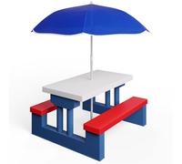 Ensemble de canapés pour enfants avec parasol JASMIN, 67x78,5x42,5cm, bleu/blanc/rouge