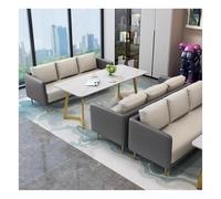 Ensemble De Canapés Rembourrés Avec Table En Pierre Frittée, Meubles De Café En Métal, Canapés D'affaires En Cuir De Qualité Supérieure, For Magasins, Salons De Beauté Et Espaces De Détente(B,180CM)