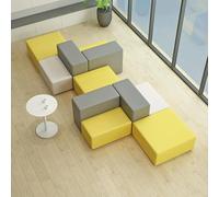 Ensemble de canapés rembourrés minimalistes, combinaison de sièges de réception for immeuble de bureaux, hall d'hôtel, aire de repos d'entreprise et hall de bureau, design stable et confortable(B)