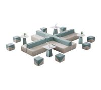 Ensemble de canapés sectionnels modulaires, canapé combiné Moderne avec Tables Basses et poufs, sièges Polyvalents for réception de Bureau, Salle d'attente, Hall d'entrée, Centre de Formation(3)