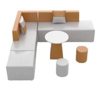 Ensemble de canapés sectionnels modulaires, canapé combiné Moderne avec Tables Basses et poufs, sièges Polyvalents for réception de Bureau, Salle d'attente, Hall d'entrée, Centre de Formation(10)