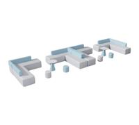 Ensemble de canapés sectionnels modulaires, canapé combiné Moderne avec Tables Basses et poufs, sièges Polyvalents for réception de Bureau, Salle d'attente, Hall d'entrée, Centre de Formation(8)