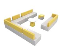 Ensemble de canapés sectionnels modulaires, canapé combiné Moderne avec Tables Basses et poufs, sièges Polyvalents for réception de Bureau, Salle d'attente, Hall d'entrée, Centre de Formation(4)