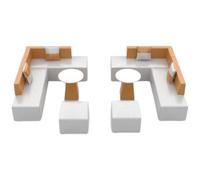 Ensemble de canapés sectionnels modulaires, canapé combiné Moderne avec Tables Basses et poufs, sièges Polyvalents for réception de Bureau, Salle d'attente, Hall d'entrée, Centre de Formation(11)