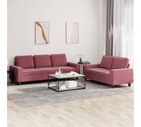 Ensemble de Canapés Sièges Salle de Séjour 2 pcs Rouge Bordeaux Tissu vidaXL