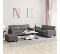 Ensemble de Canapés Sièges Salle de Séjour Maison 3 pcs Noir Similicuir vidaXL