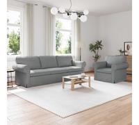 vidaXL Canapé 2 pcs Gris clair Mét¿¿