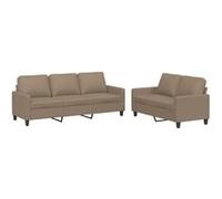 Ensemble de canapés vidaXL 2 pièces avec coussins Cappuccino Similicuir Marron G