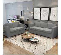 Ensemble de canapés - vidaXL - 2 pièces - Tissu - Gris clair - Fixe