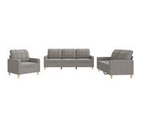 Vidaxl Ensemble De Canapés 3 Pcs Avec Coussins Taupe Tissu Gris