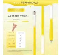 Ensemble de canne à pêche légère pour enfants avec bâton en fibre de verre, options de 1 8 m et 2 1 m de long, convient pour les pêcheurs débutants ciblant de petites espèces (jaune, 2,1 m)
