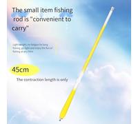 Ensemble de canne à pêche légère pour enfants, construction en fibre de verre avec options de longueur 1, 8 m et 2 1 m, kit pour débutants pour petites espèces de poissons (jaune, 1,8 m)