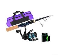 Ensemble de canne à pêche télescopique pour bateau de mer, surf, engrenages traités à la rouille pour une utilisation en eau salée, kit de pêche à leurres adapté aux débutants avec sac de transport