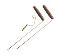 Ensemble de cannes à pêche en cuivre avec poignée en bois de noyer, pendule en laiton et sac de rangement, 99,9 % cuivre pour la recherche d'eau, la recherche de minéraux et la localisation des objets
