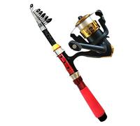 Ensemble De Cannes À pêche-Télescopiques - Mini Canne À pêche-Et Moulinet De 1,8 M, Équipement De pêche-Léger en Fibre De Verre avec Sac De Rangement | Kit De pêche-Portable pour Pêcheurs, Eau Salée,