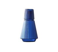 Ensemble de carafe à eau en verre rayé vintage: pichet de 96ml avec gobelet for table de chevet et décoration de chambre(Blue)
