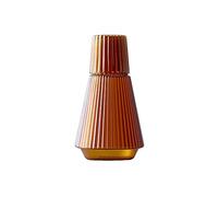 Ensemble de carafe à eau en verre rayé vintage: pichet de 96ml avec gobelet for table de chevet et décoration de chambre(Brown)