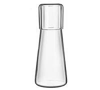 Ensemble de carafe à eau transparente avec gobelet en verre pour table de nuit, bouteille de bain de bouche avec tasse pour salle de bain, thé, carafe avec lot de tasses (850 ml)