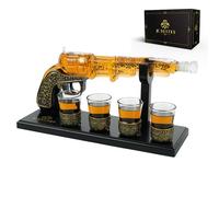 Ensemble de carafe à whisky avec verres - Ensemble décanteur pour whisky avec 4 verres à shot, entonnoir et coffret cadeau, ensemble de carafe à whisky pour homme, distributeur d'alcool pour tequila