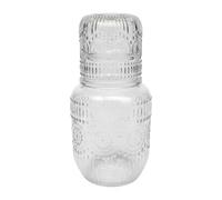 Ensemble de carafe de lit - Élégante verseuse à flocons de neige pour le lavage de nuit, arrosoir assortie avec design Duo, construction en verre transparent + placement au bord du lit, résistance