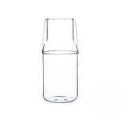 Ensemble de carafes à eau de chevet avec verre et gobelet - Carafe de chevet avec verre transparent - Pour chambre à coucher, cuisine - 360 ml