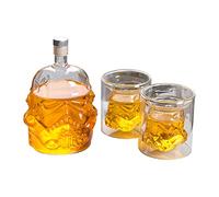Ensemble de Carafes à Whisky Carafe à Whisky Créative avec 2 Verres Clair Stormtrooper Carafe à Vin pour Vin Vodka Liqueur Scotch Whisky Décanteur Cadeaux pour Hommes Femmes(1 Carafe + 2 Verres)