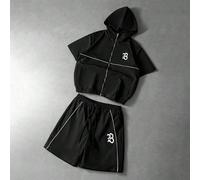 Ensemble de cardigan zippé à capuche, t-shirt et short à rayures réfléchissantes pour hommes PAVTROS, idéal pour la Saint-Valentin, le printemps à l'été, un cadeau pour mon petit ami, le Mardi Gras, l