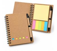 Ensemble de carnets à spirale avec notes adhésives, onglets d'index de couleur et stylo à bille, journal de reliure à cinq trous pour la planification d'étude de bureau, l'écriture
