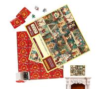 Ensemble de Carreaux emboîtables avec Compte à rebours des fêtes - Disposition en Carton à Nombre élevé de Personnages de Noël, Passe-Temps de Table à la Maison, Cadeau de célébration d'hiver