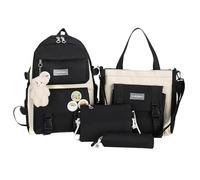 - Ensemble de cartable - 4 pièces sac de voyage maternelle pour chambre d'enfant avec sac à main, trousse à crayons, sac à bandoulière | Sac d'école pour filles Sac de rangement pour l'école, le