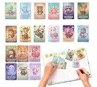 Ensemble de cartes de motivation - 18 cartes d'affirmation, encouragement, motif animal, pensée positive, collection de citations inspirantes | Pensées fortifiantes pour les femmes hommes parents