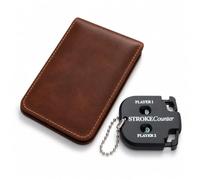 Ensemble de cartes de score de golf - Livret de pointage en cuir de luxe avec compteur d'AVC pour 2 joueurs - Porte-cartes de score de golf - Accessoire cadeau de golf