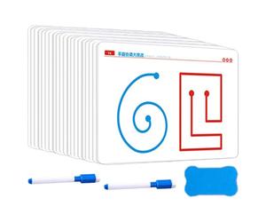 Ensemble de cartes d'entraînement cérébral - Entraînement au développement pour le cerveau gauche et droit, cartes puzzle 10 pièces, jeux cognitifs à plusieurs niveaux, cartes de dépannage et mémoire