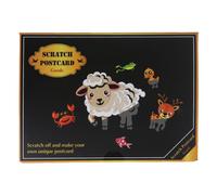 Ensemble De Cartes Postales Créatives En Couleur, 4 Pièces/Ensemble, Cartes De V¿Ux, Scènes De Nuit À Gratter, Personnages D'animaux De Dessin Animé