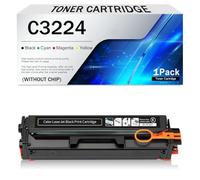 Ensemble de cartouches de toner compatibles C3224 avec puce C3210K0/C0/M0/Y0, de remplacement pour les imprimantes des séries Lexmark C3224dw C3224dwe MC3224adwe MC3224i MC3326(Size:1Pack,Color:Noir)