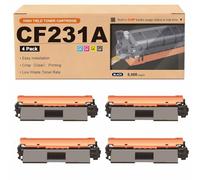 Ensemble de Cartouches de Toner Haute capacité 31A CF231A Compatible, Fonctionne avec Les imprimantes pour HP MFP M230sdn, M230fdw et M206dn, Couleurs Vives à Haut rendement 4 Black