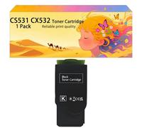 Ensemble de Cartouches de Toner Haute capacité compatibles 75M10K0 75M10C0 75M10M0 75M10Y0 Fonctionne avec Les imprimantes pour Lexmark CS531dw CS632dwe CX532adwe CX635adwe 1*Black