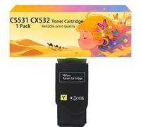 Ensemble de Cartouches de Toner Haute capacité compatibles 75M30K0 75M30C0 75M30M0 75M30Y0 Fonctionne avec Les imprimantes pour Lexmark CS531dw CS632dwe CX532adwe CX635adwe 1*Yellow